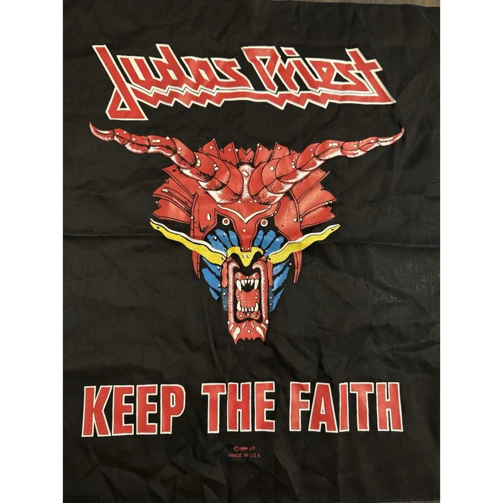 Vintage 1980s Judas‎ Priest Keep The Faith 1984 Bandana Promo Rock Concert Metal